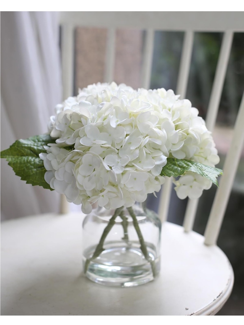 White Hydrangea Bouquet - Realistic Faux Floral